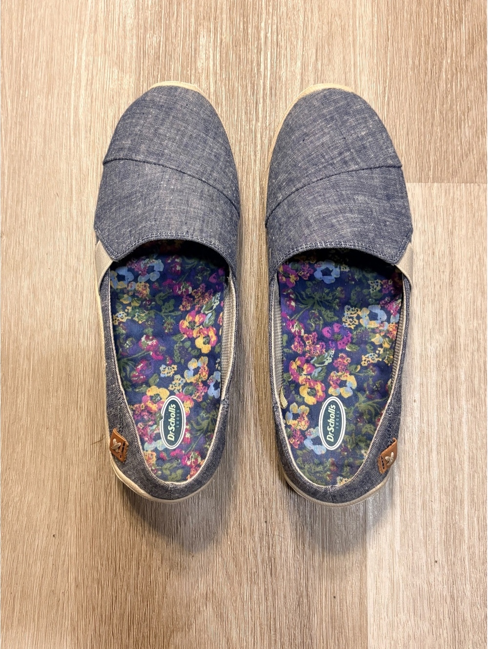 Dr. Scholl's Navy Blue Loafers Women’s Size 7 Slip On Comfort Summer Floral